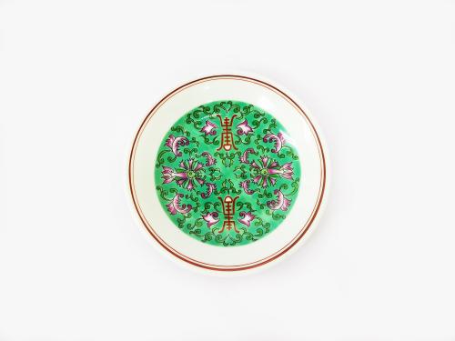 緑彩宝華4.0丸皿(約13×2.5㎝)