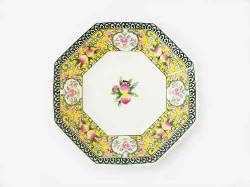 桃彩園6寸八角シューマイ皿(約18×5㎝)